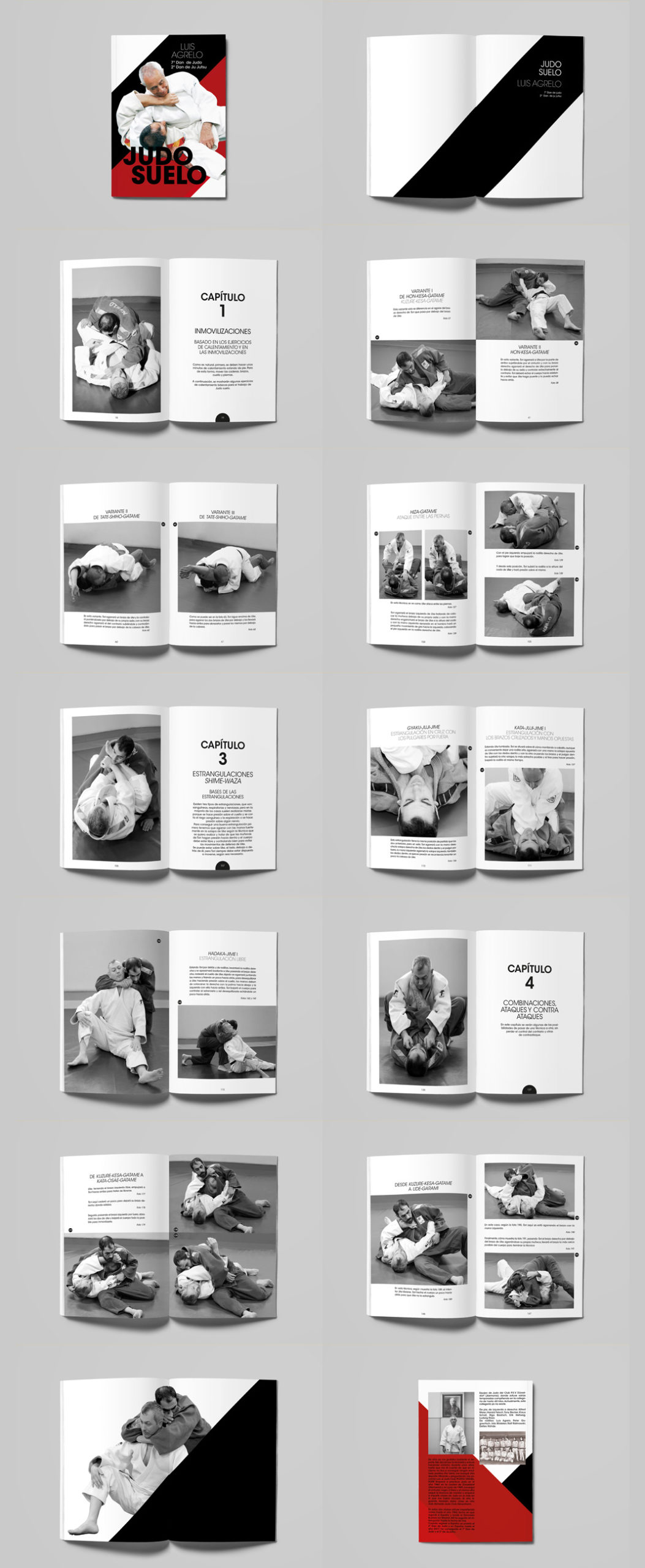 Judo suelo, diseño de libro