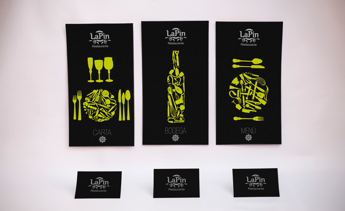 Diseño de imagen corporativa para restaurante tarjetas