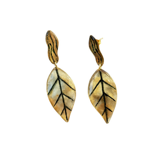 Pendientes de hojas Doradas