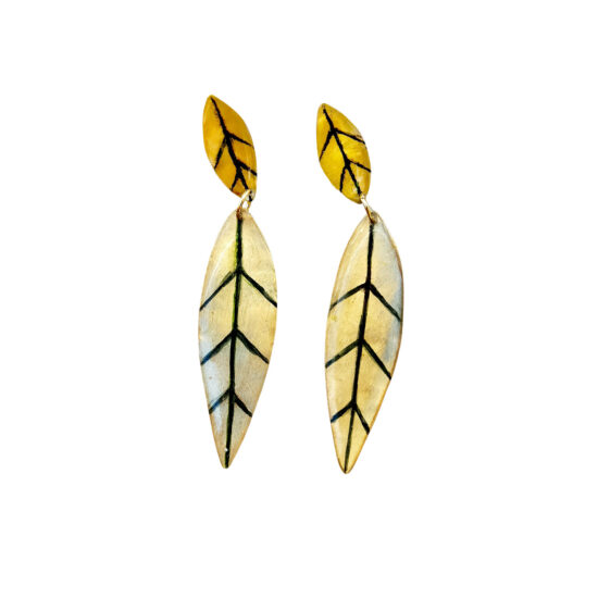 Pendientes hojas de latón