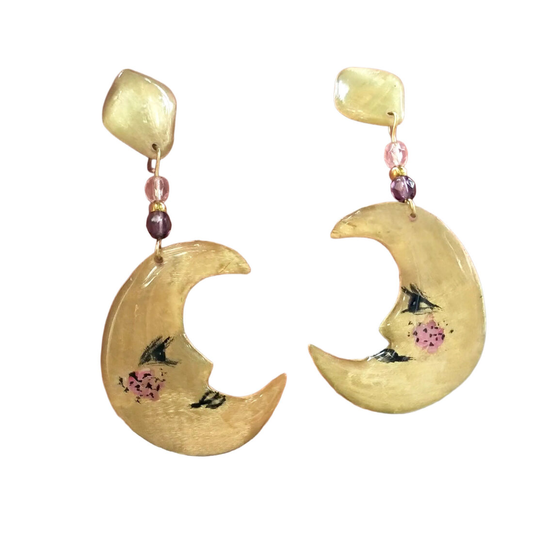 Pendientes lunas de latón