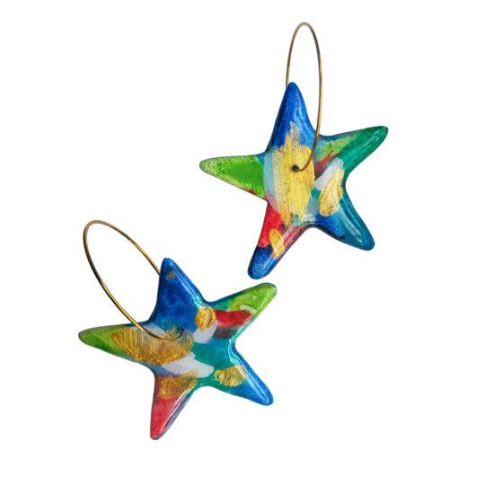 Pendientes de estrellas multicolor