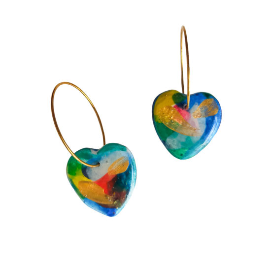 Pendientes corazones peques multicolor