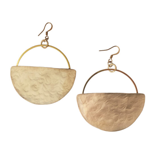 Pendientes medio aro martilleado