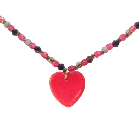 Collar corazón rojo