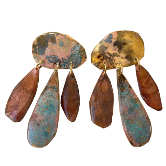 Pendientes pátina tricolor