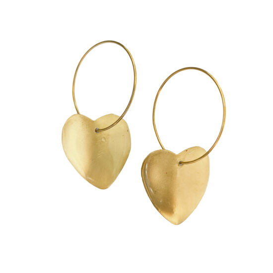 Pendientes corazón latón