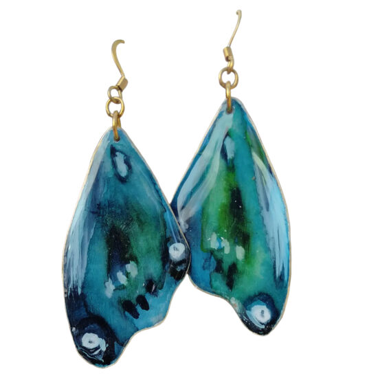 Pendientes alas de mariposas pintadas 01