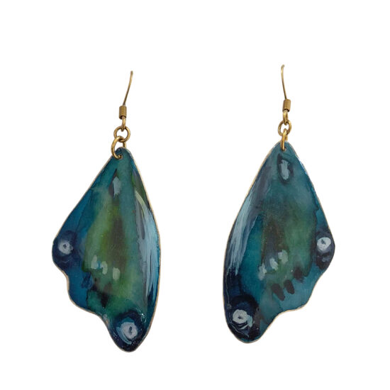 Pendientes alas de mariposas pintadas 01