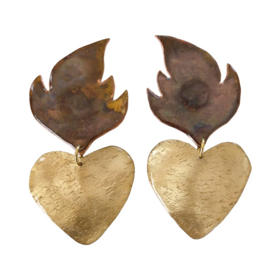 Pendientes corazón llamas 2