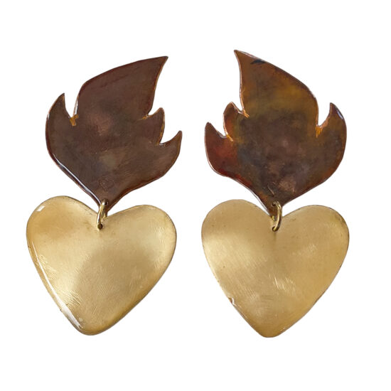 Pendientes corazón llamas 1