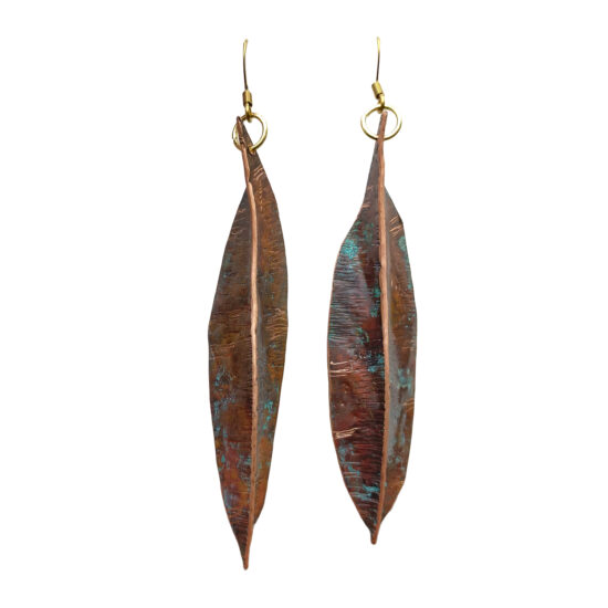 Pendientes hojas de cobre 2