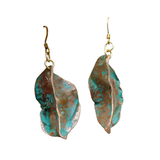 Pendientes hojas de cobre 3