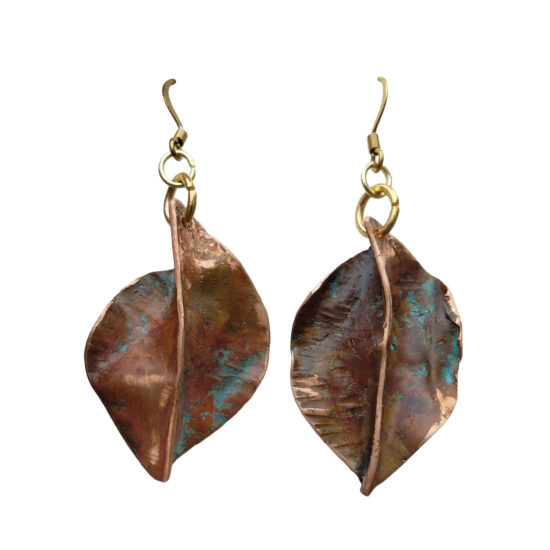 Pendientes hojas de cobre 4