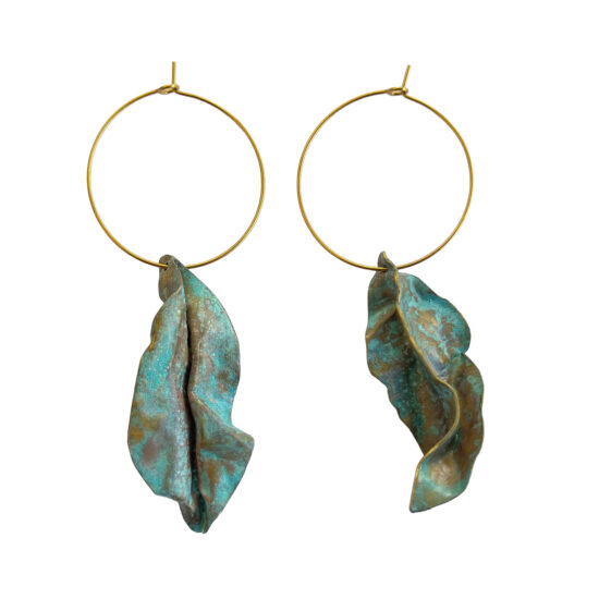 Pendientes hojas de latón 2