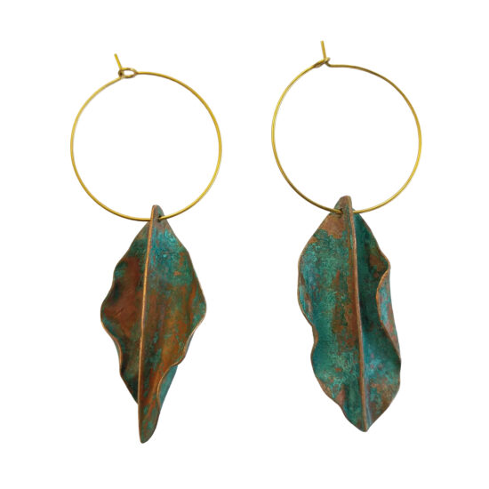 Pendientes hojas de cobre 5