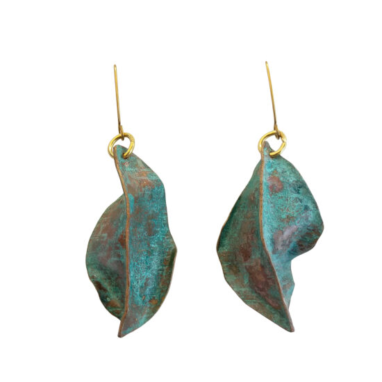 Pendientes hojas de cobre 6