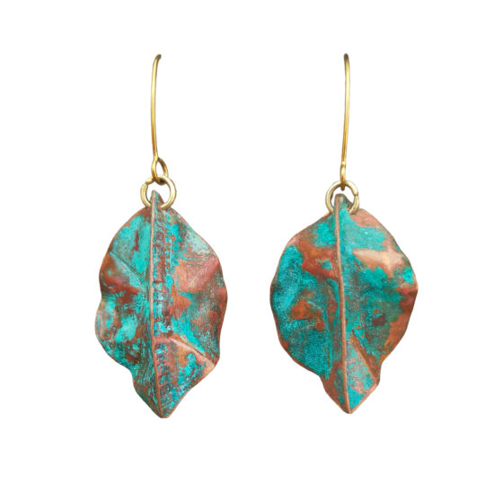Pendientes hojas de cobre 7