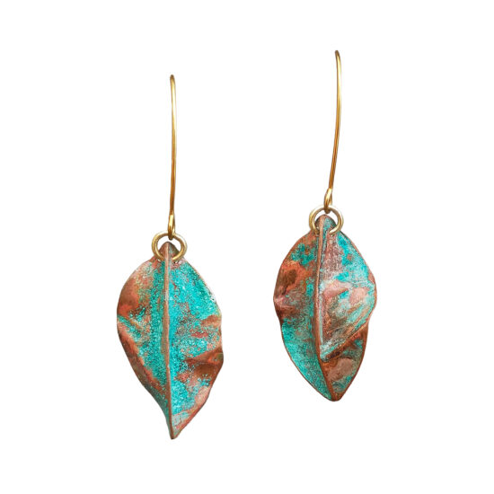 Pendientes hojas de cobre 8