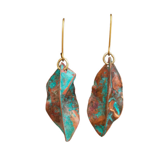 Pendientes hojas de cobre 9